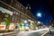 Buildings at Kendall Square at night, in Cambridge, Massachusetts.