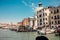 The buildings lining the majestic Grand Canal in Venice, Italy