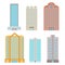 Buildings and modern city houses flat vector icons, stock vector