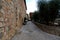 Buildings in Monteriggioni city in Tuscany, Italy.