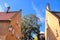 Buildings in the old Fuggerei in Augsburg in Germany 4.7.2020