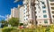 Buildings of Palm Jumeirah Island on a sunny day