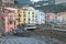 Buildings at the port of Marina Grande in Sorrento, Italy at dusk