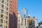 Buildings and Skyscrapers with a Street Light in Hell`s Kitchen in New York City