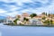 Buildings of Spetses island on Saronic gulf near Athens. Ideal travel destinatzion for quiet vacations . Greece