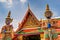 Buildings and statues of the Grand Palace in Bangkok