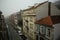 Buildings on the street in foggy weather, Porto