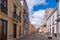 Buildings, street and street cafes in San Cristobal de La Laguna