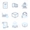Buildings, Technical documentation and Lighthouse icons set. Vector