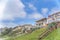 Buildings on top of a grassy slope at Carlsbad in San Diego, California