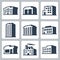 Buildings vector icons, isometric style #2