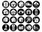 Buildings vector icons set, architectural building modern solid symbol collection Office