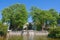 Buildings in Viersen at the pond in the old city garden