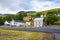 Buildings in village of Eskifjordur in Iceland