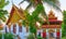 The buildings of Wat Muen Larn, Chiang Mai, Thailand