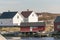 Buildings waterfront for boats, Norwegian seacoast