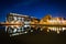 Buildings on the waterfront in Fells Point at night, in Baltimor