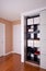 Built-in closet with sliding door shelving storage organization