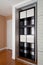 Built-in closet with sliding door shelving storage organization