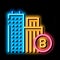 built residential buildings neon glow icon illustration