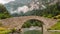 Bujaruelo ancient bridge in Pyrenees range, spain