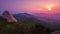 Bukhansan mountain in Seoul at Sunrise in the Morning in Bukhansan National Park, South Korea.  timelapse.