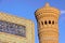 BUKHARA, UZBEKISTAN: Architectural detail of Kalon minaret