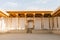 Bukhara, Uzbekistan. December 2021. Courtyard with columns inside the citadel