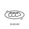 Bukkumi line icon. Half-moon shaped glutinous rice cake.Editable vector illustration