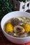 Bulalo soup, or beef bone marrow soup