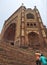 Buland darwaza at fatehpur sikri built by emperor Akbar . Famous tourist spot , even two visitors are climbing upstairs