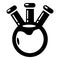 Bulb chemistry science icon, simple black style