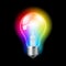 Bulb with colorful light vector background