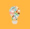 Bulb Concept. Doodle Elements Poster. Icons Vector Illustration