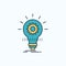 Bulb, develop, idea, innovation, light Flat Icon. green and Yellow sign and symbols for website and Mobile appliation. vector