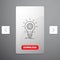 Bulb, develop, idea, innovation, light Line Icon in Carousal Pagination Slider Design & Red Download Button