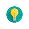 bulb flat icon with shadow. light bulb flat icon