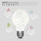 Bulb with gear abstract infographic elements