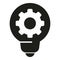 Bulb gear idea icon simple vector. Goal mental