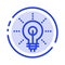 Bulb, Glow, Idea, Insight, Inspiriting Blue Dotted Line Line Icon