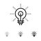 Bulb, Glow, Idea, Insight, Inspiriting Bold and thin black line icon set