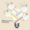 Bulb with hand draw stair abstract infographic elements