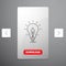 bulb, idea, electricity, energy, light Line Icon in Carousal Pagination Slider Design & Red Download Button