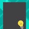 Bulb Idea Icon with Filament on Top of Blank Color Paper. Incandescent Lamp with Coil Wire Resting on Pastel Shade Board