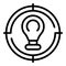 Bulb idea target icon outline vector. Fair trade