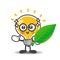 Bulb lamp cartoon showing green leaf eco concept on the