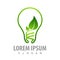 Bulb leaf logo concept design. Symbol graphic template element vector