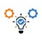 bulb, light bulb, idea, gear, maintenance, creative idea management icon