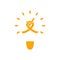 Bulb, light, business creative solutions orange  icon