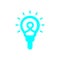 Bulb, light , business light, idea, Creative business idea cyan olor icon